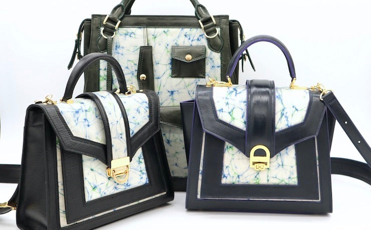 レザー×バティック染め