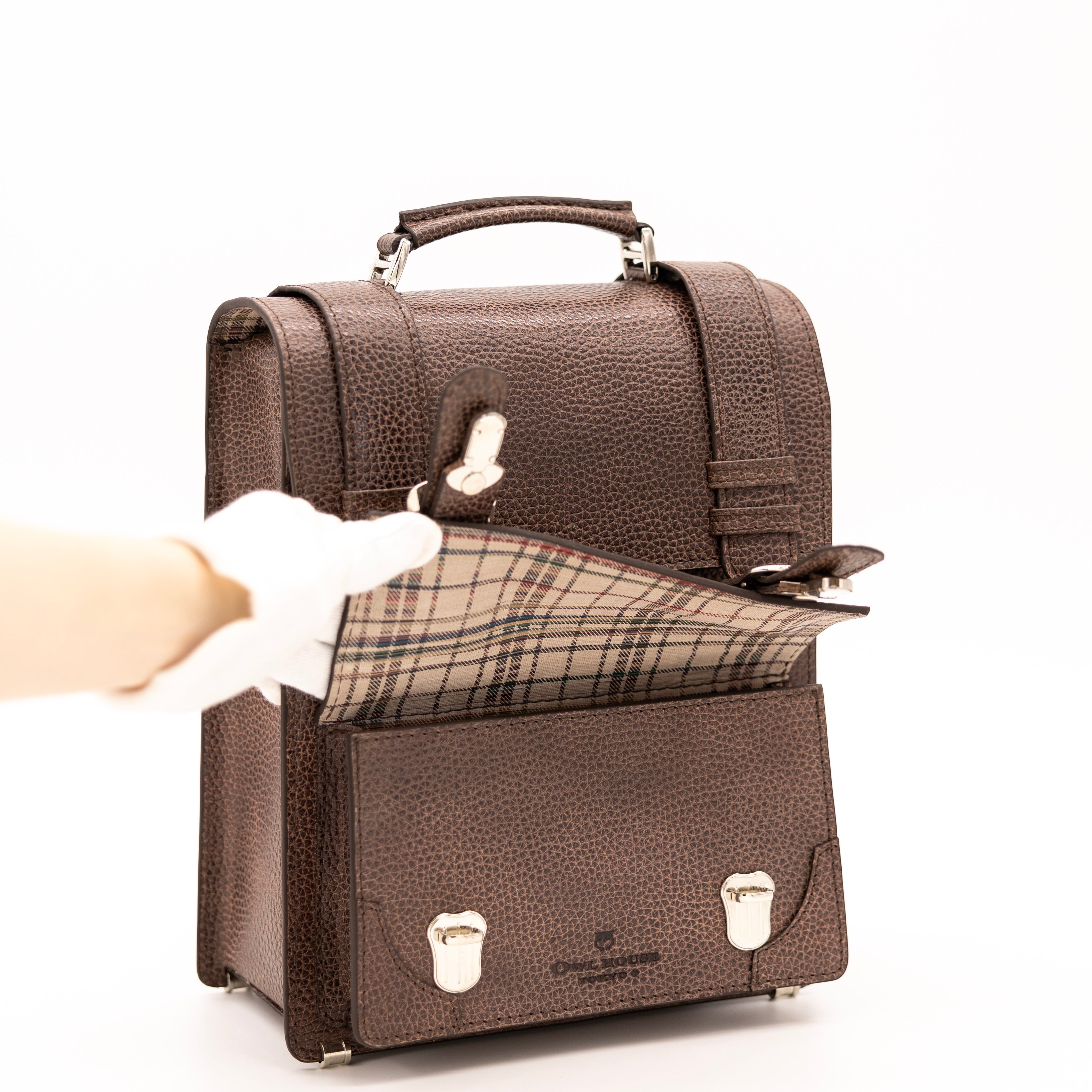 タテ型サッチェルバッグ(brown)