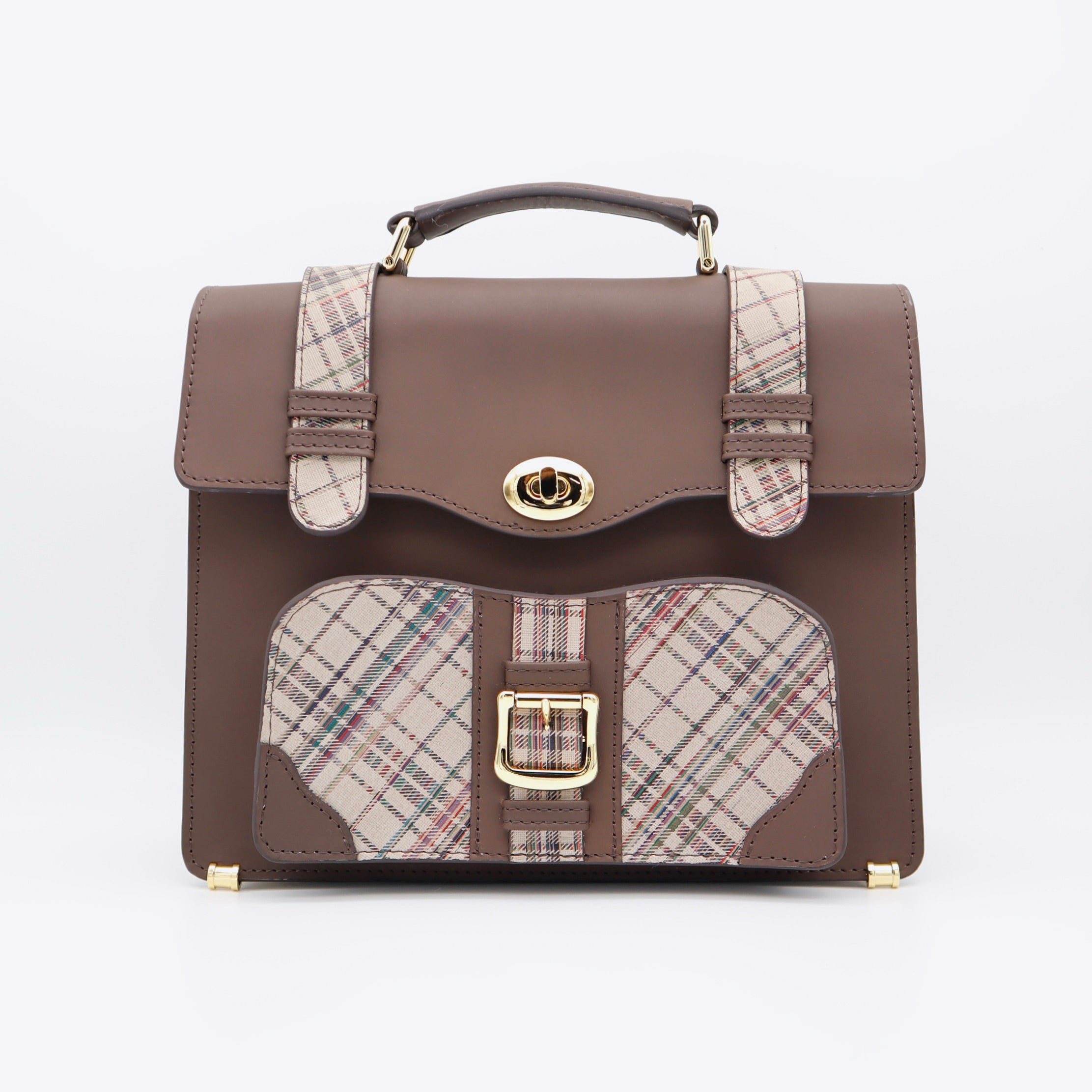 【限定】 miniサッチェルバッグ(dark brown/beige)
