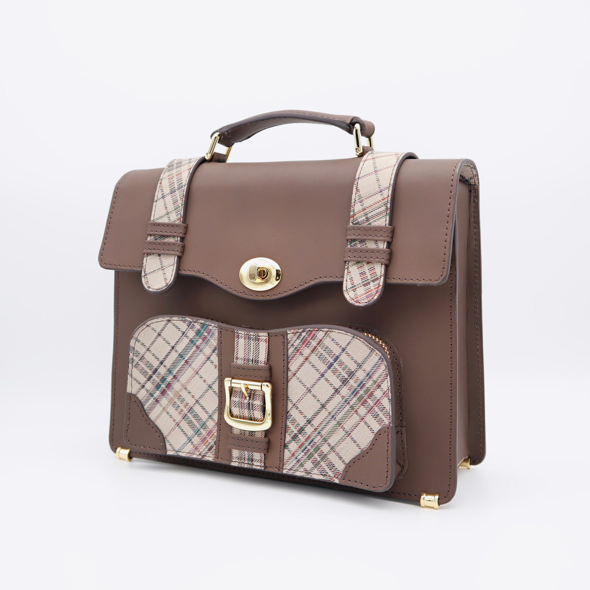 【限定】 miniサッチェルバッグ(dark brown/beige)