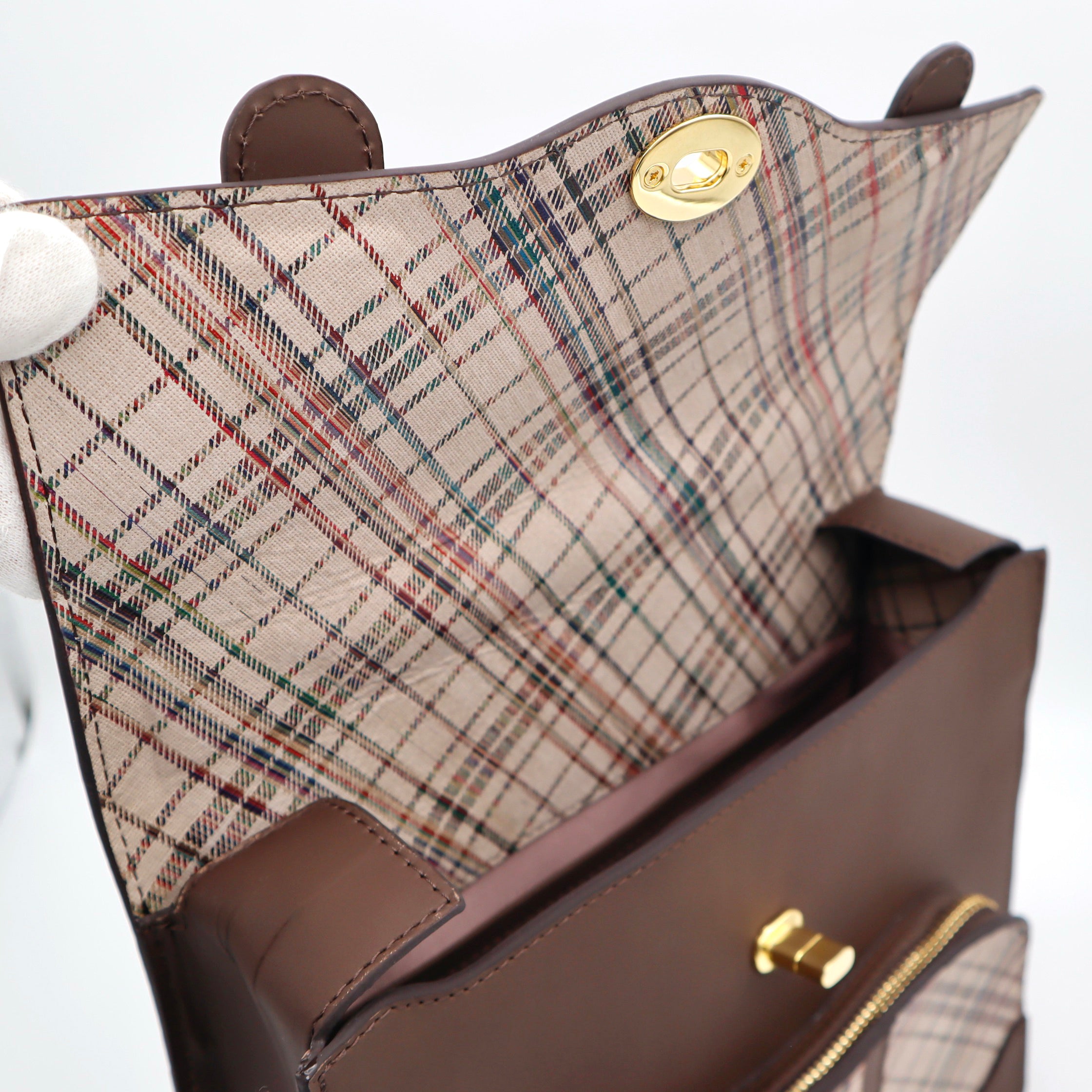 【限定】 miniサッチェルバッグ(dark brown/beige)