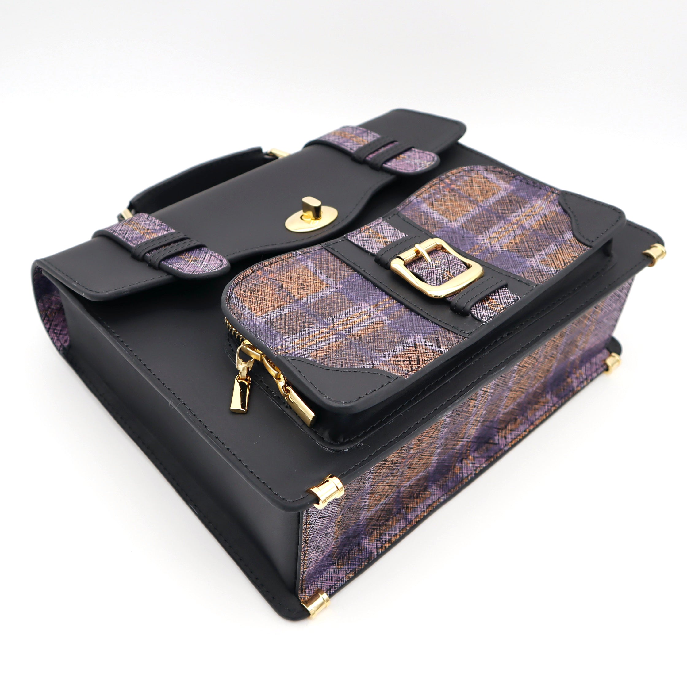 【限定】 miniサッチェルバッグ(black/purple)