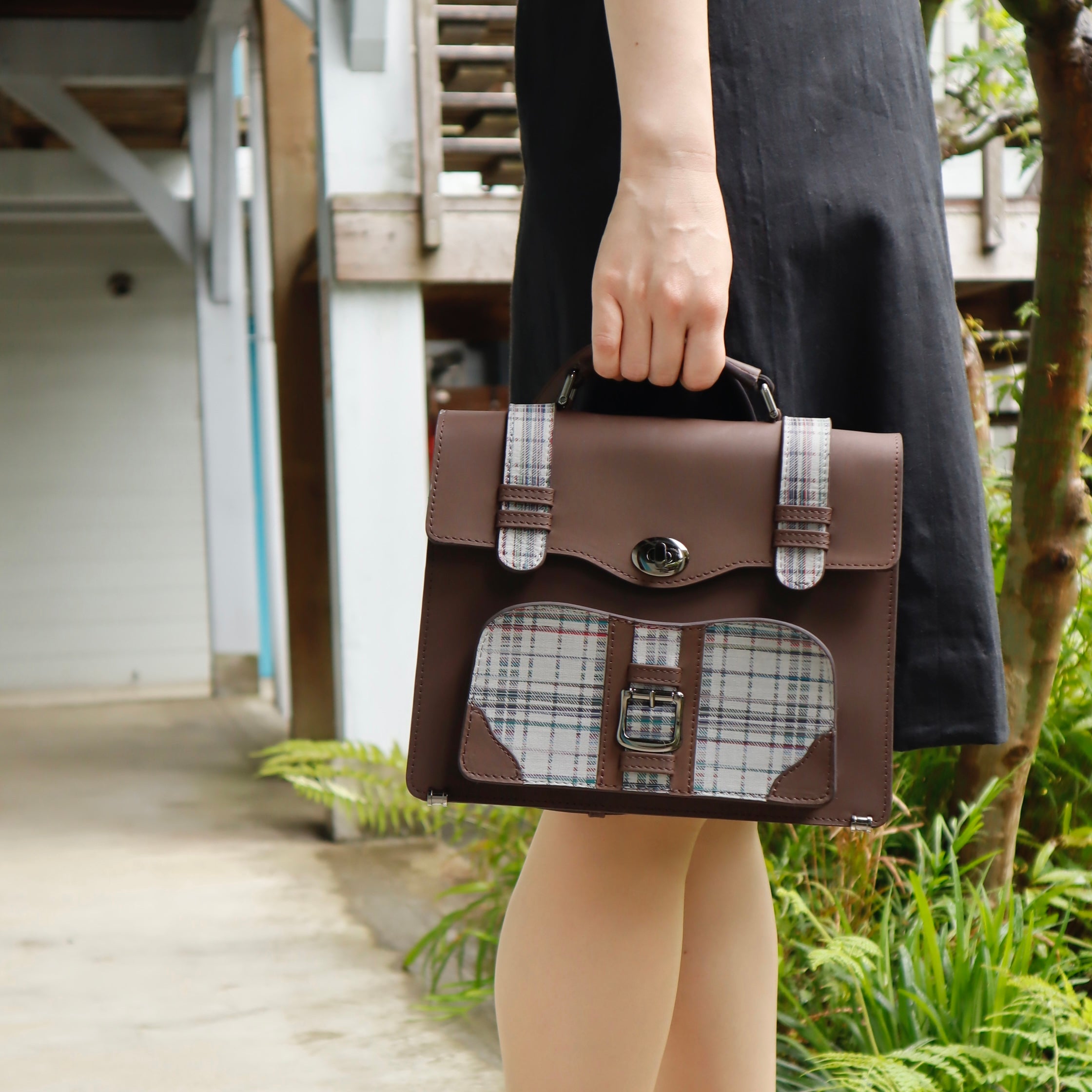 【限定】 miniサッチェルバッグ(black/purple)