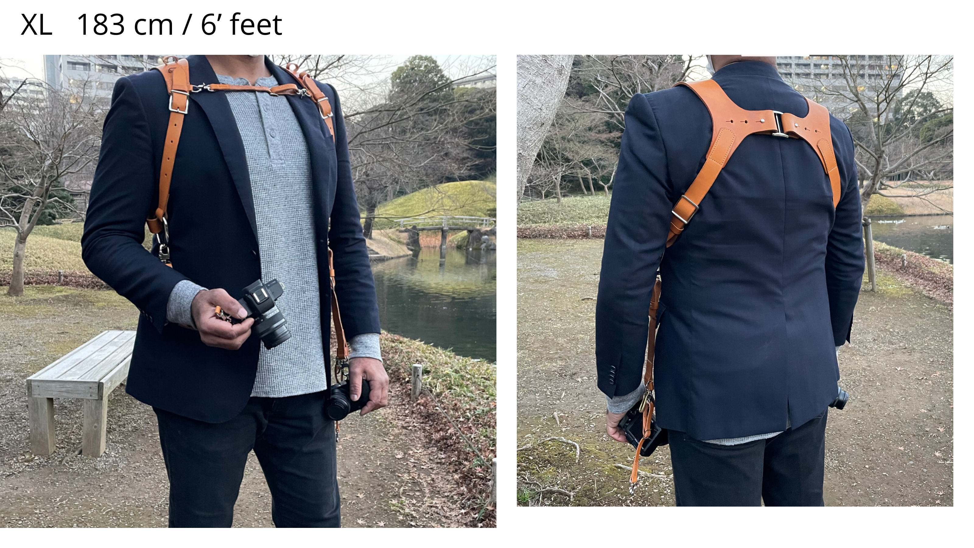 Leather Dual Camera Harness made in Japan