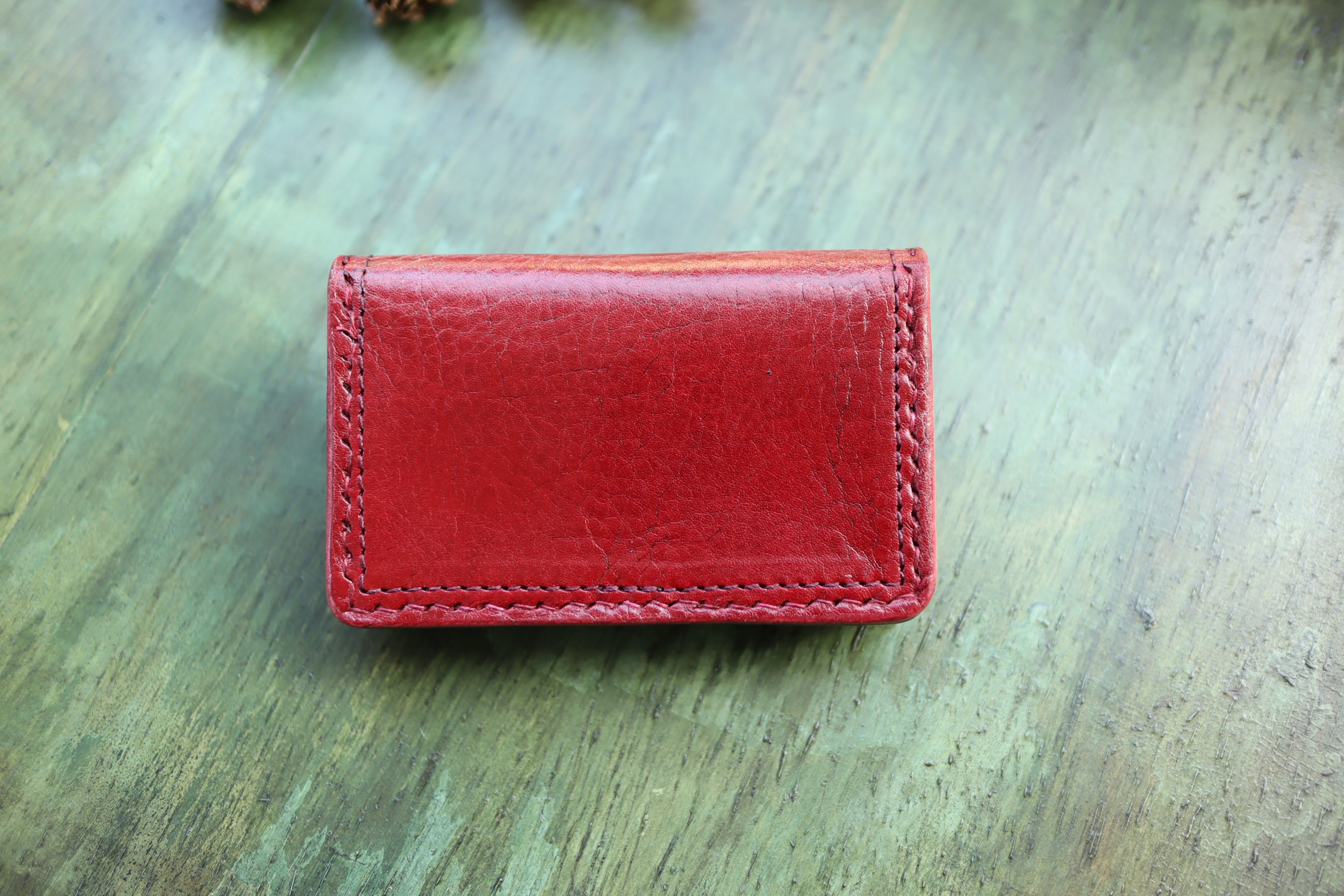 レザーカードケース(red)マット仕上げ