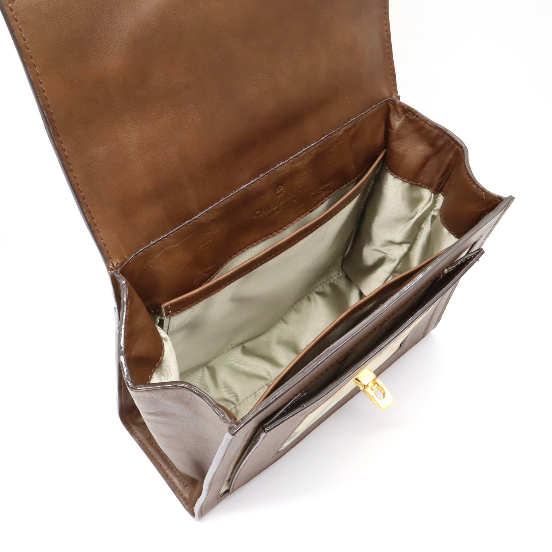 レザーとバティック染のミニショルダーバッグ(brown)classic