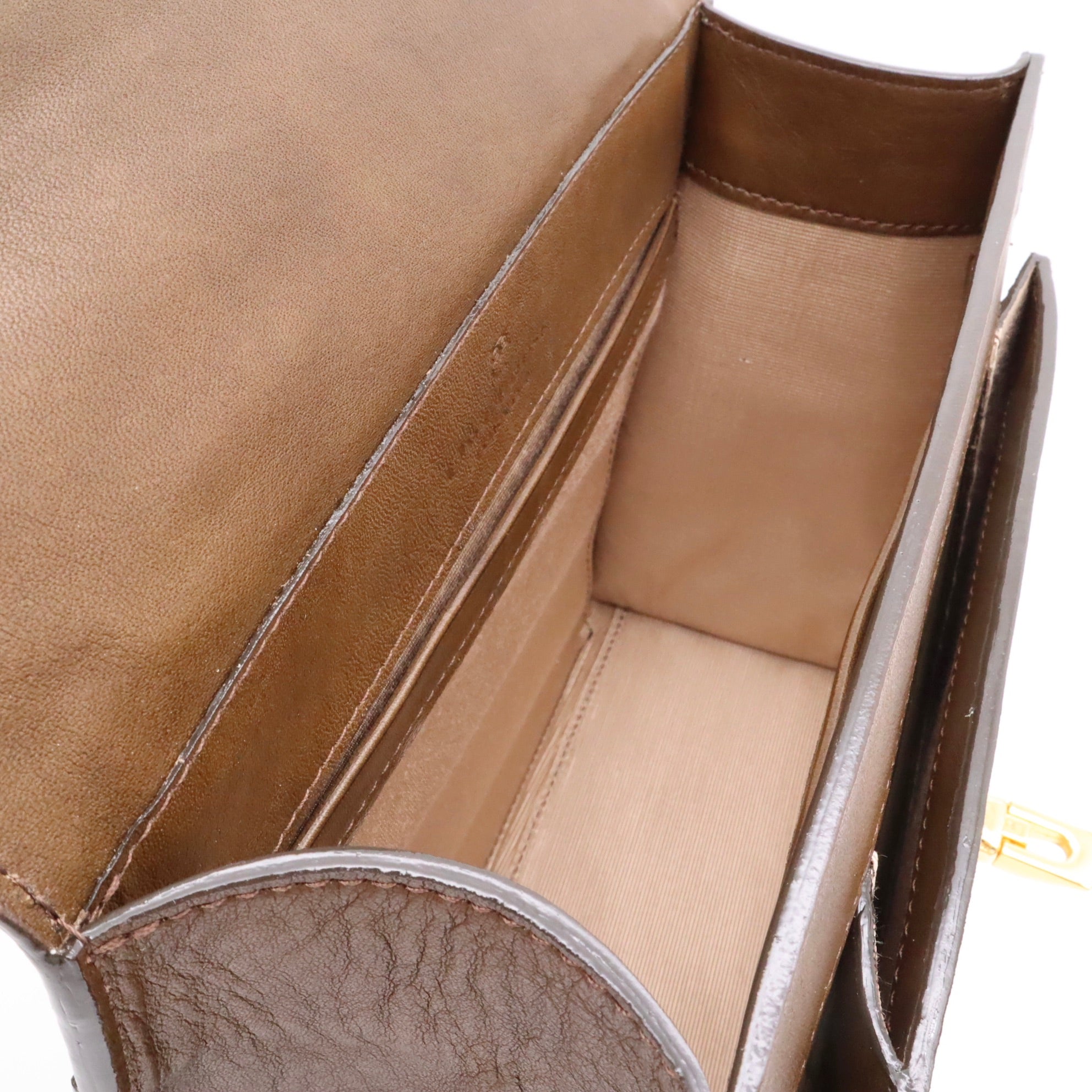 レザーとバティック染のミニショルダーバッグ(brown)