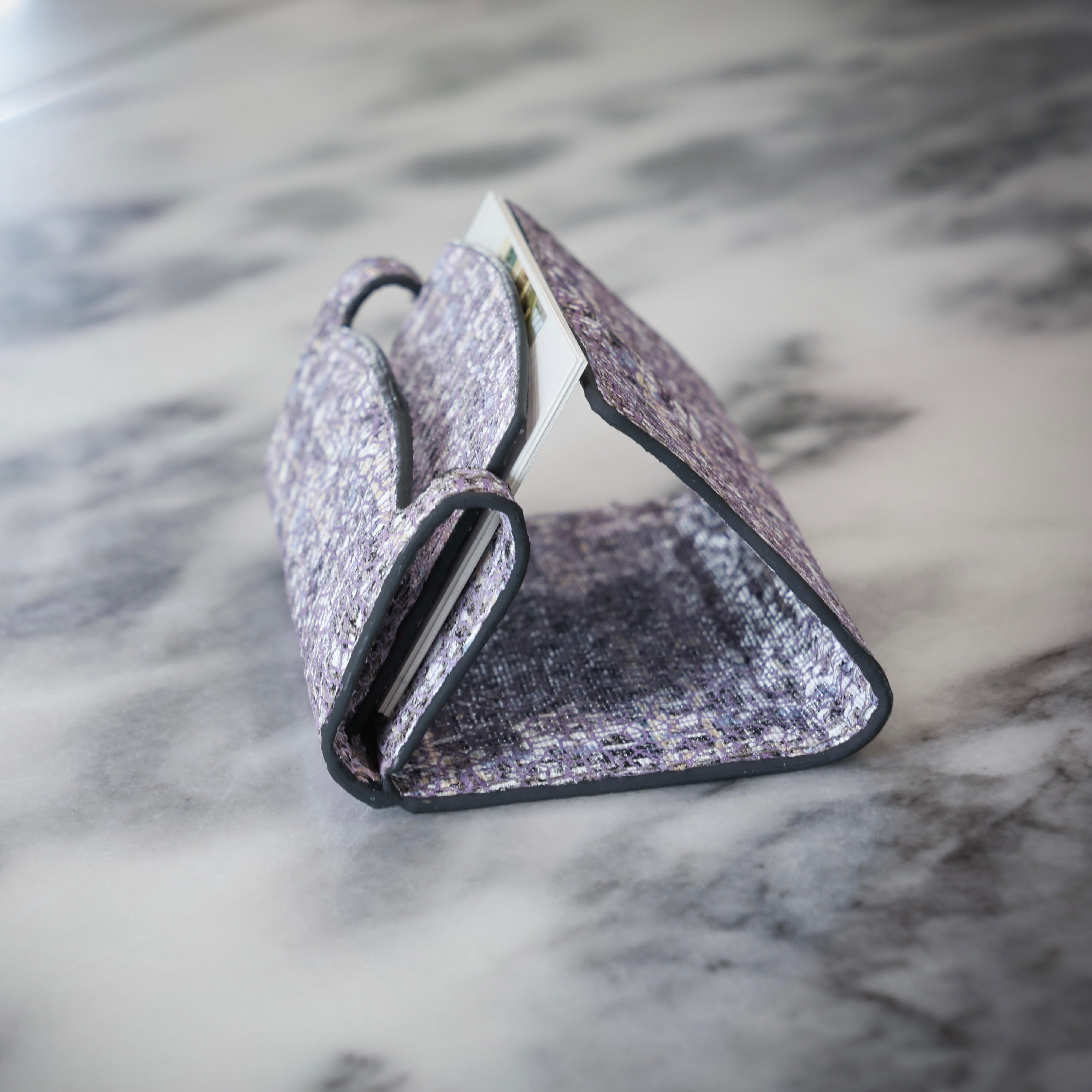 ステンドグラス風カードケース（パープル）