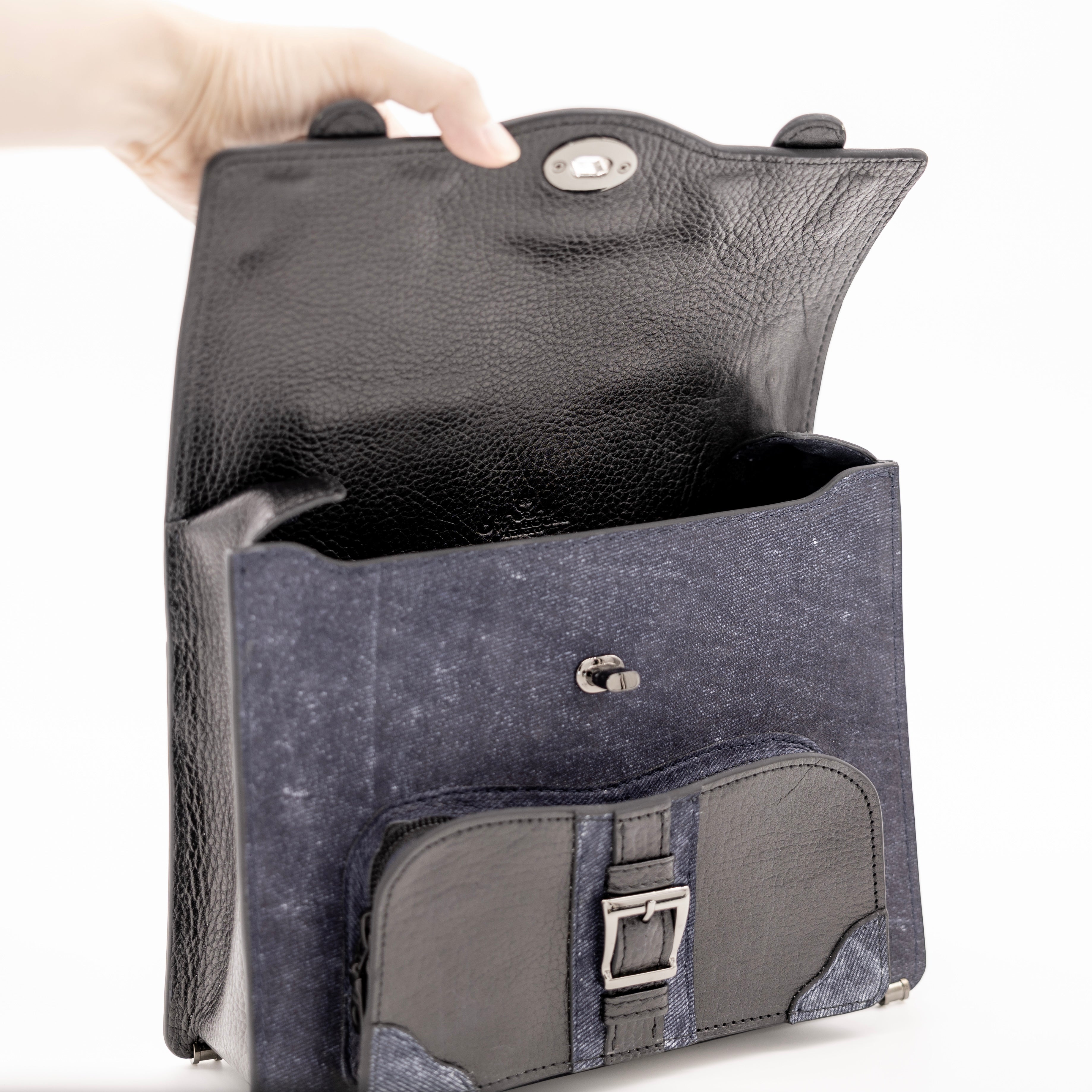 【限定】 miniサッチェルバッグ（denim leather)