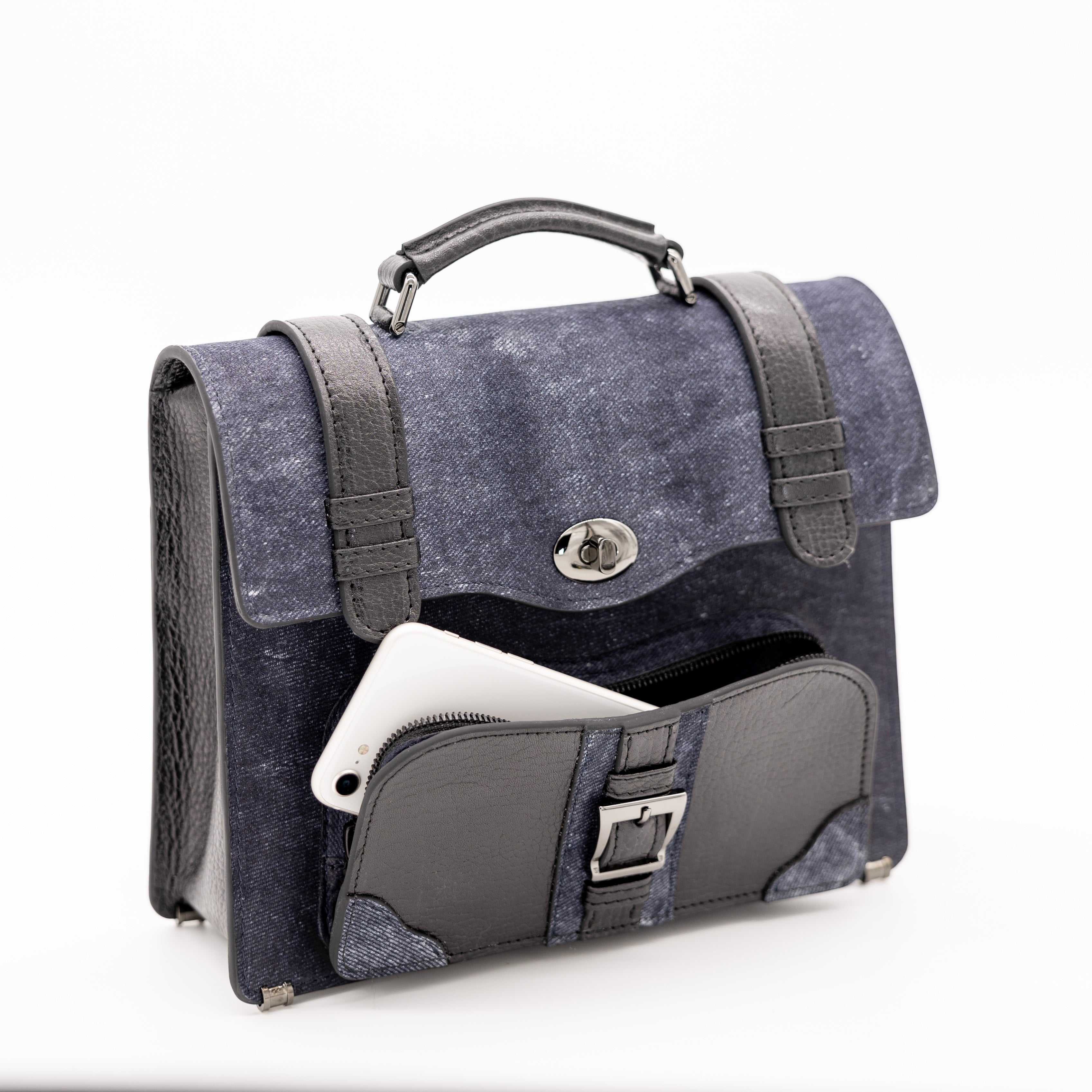 【限定】 miniサッチェルバッグ（denim leather)