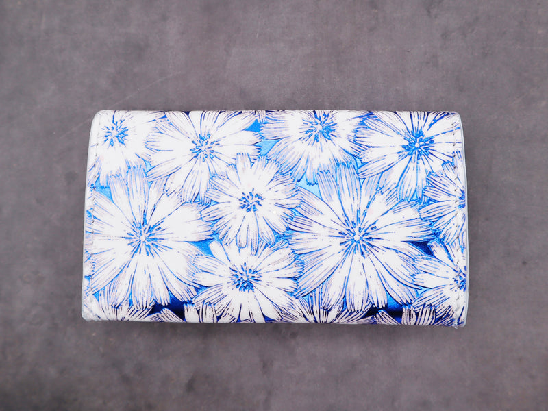 本革カードケース blue flower