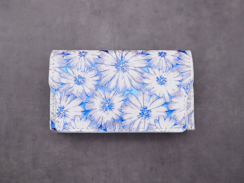 本革カードケース blue flower