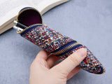 Leather roll fastener pen case ~COLORFUL RED~