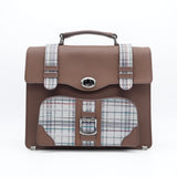 (Limited) Leather mini satchel bag   (Brown/Ash)