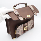 (Limited) Leather mini satchel bag   (Brown/beige)