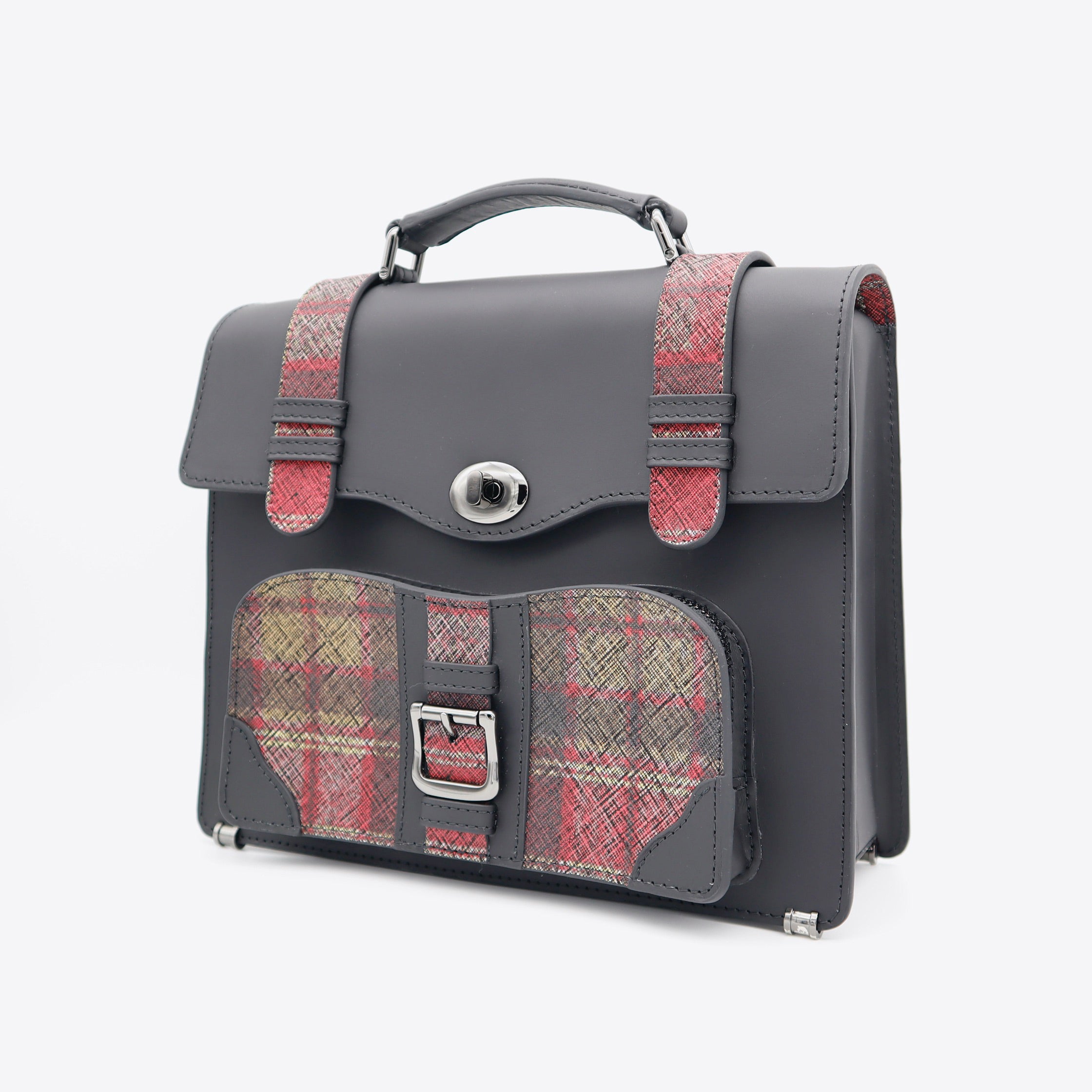 (Limited) Leather mini satchel bag   (Black/Red)