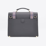 (Limited) Leather mini satchel bag   (Black/Purple)