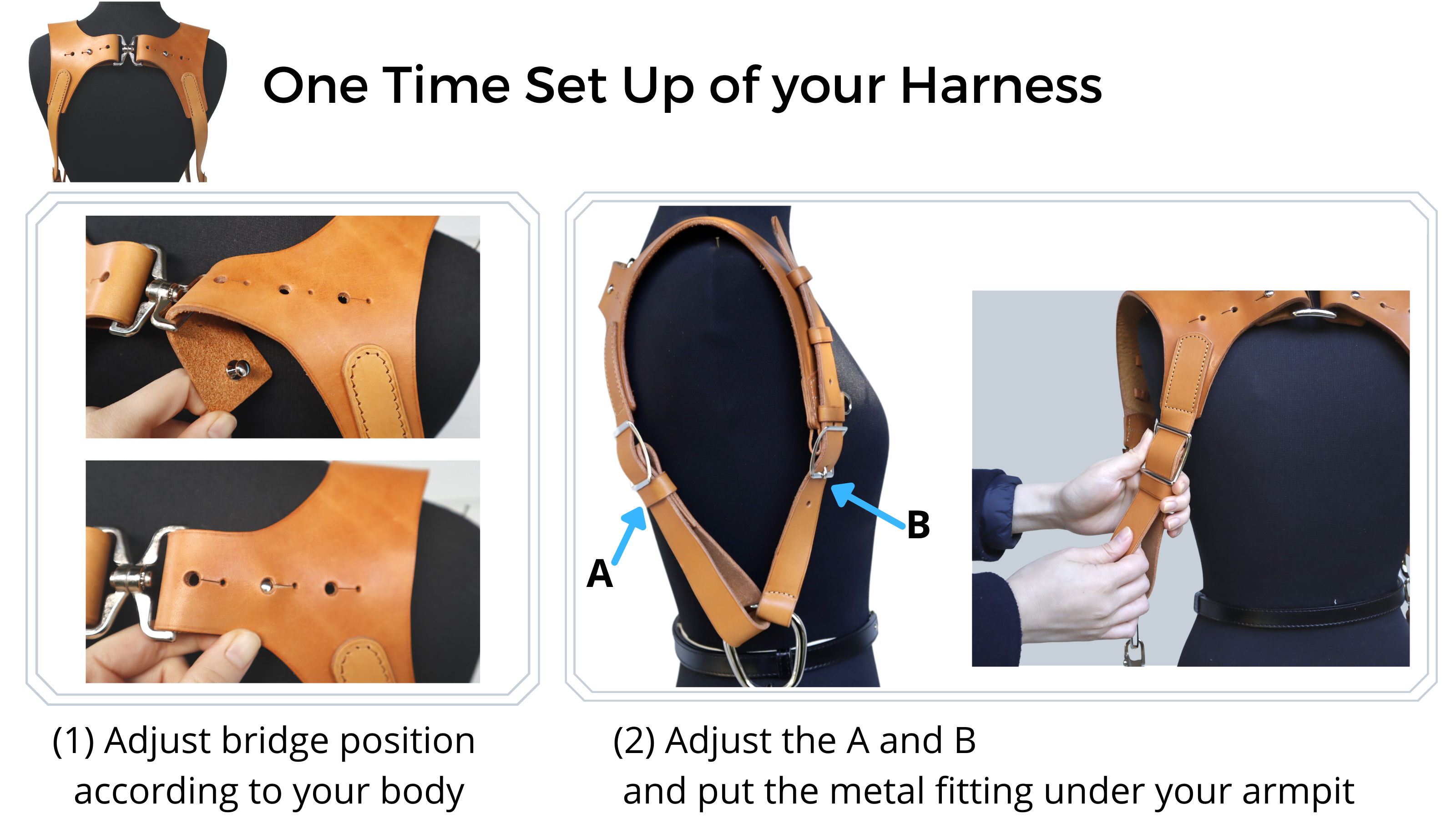 Leather Dual Camera Harness made in Japan