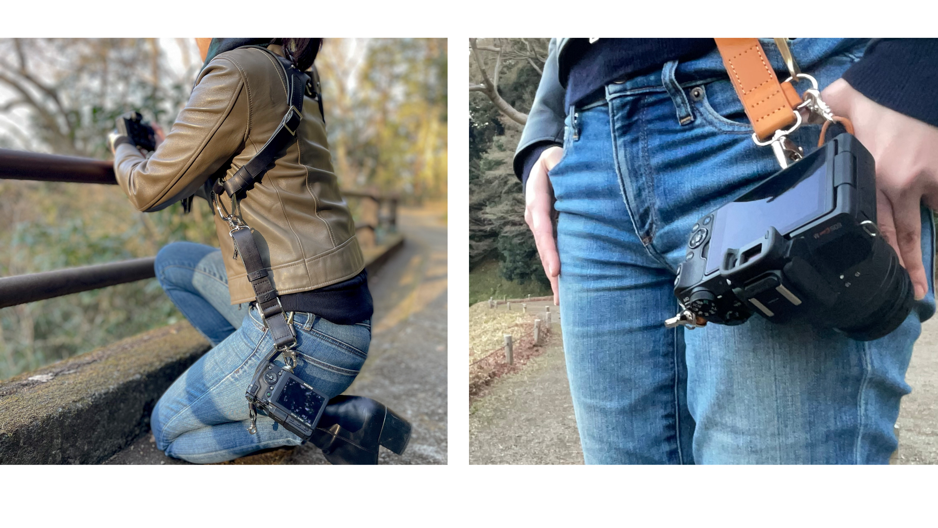 Leather Dual Camera Harness made in Japan