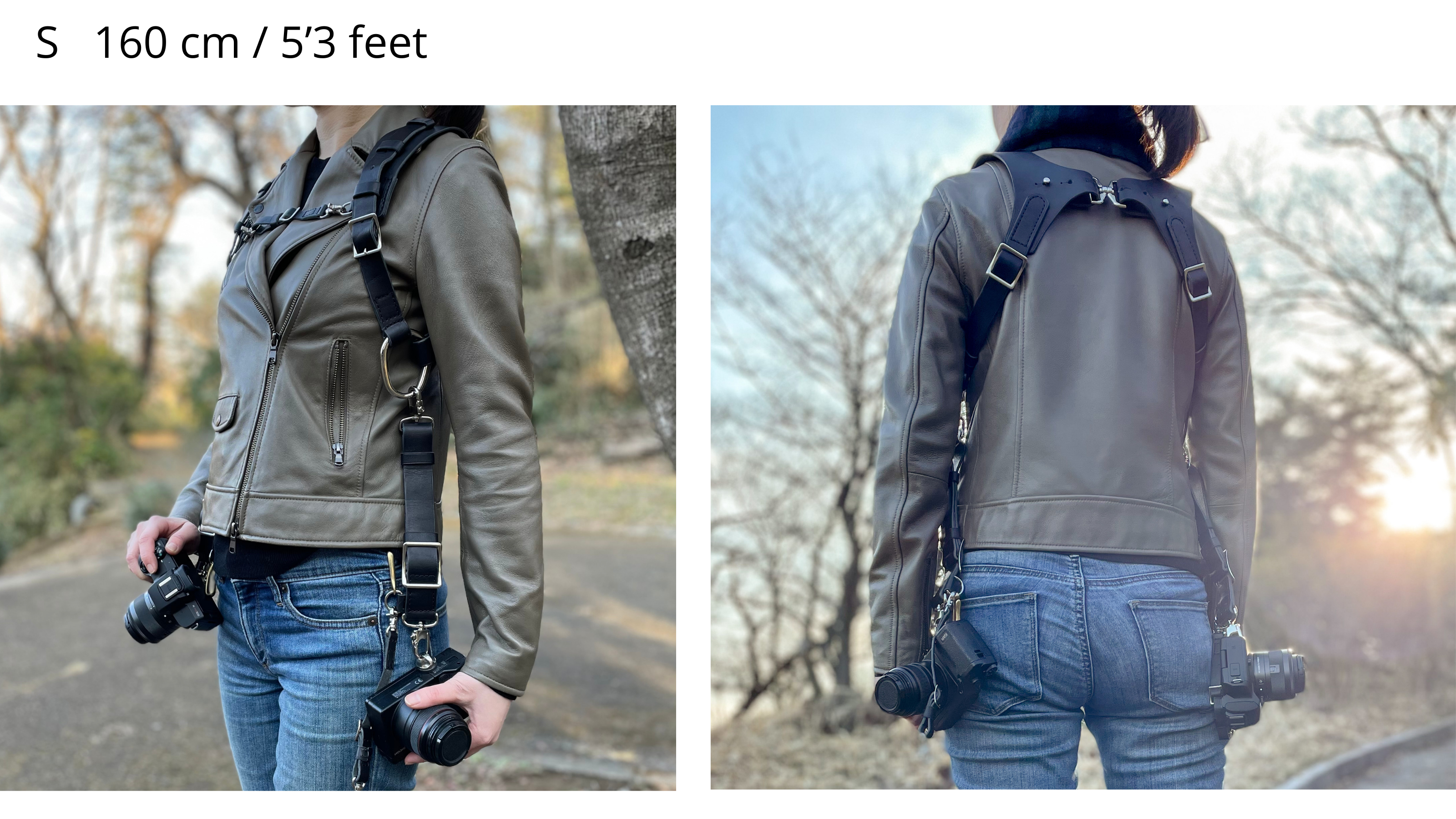 Leather Dual Camera Harness made in Japan