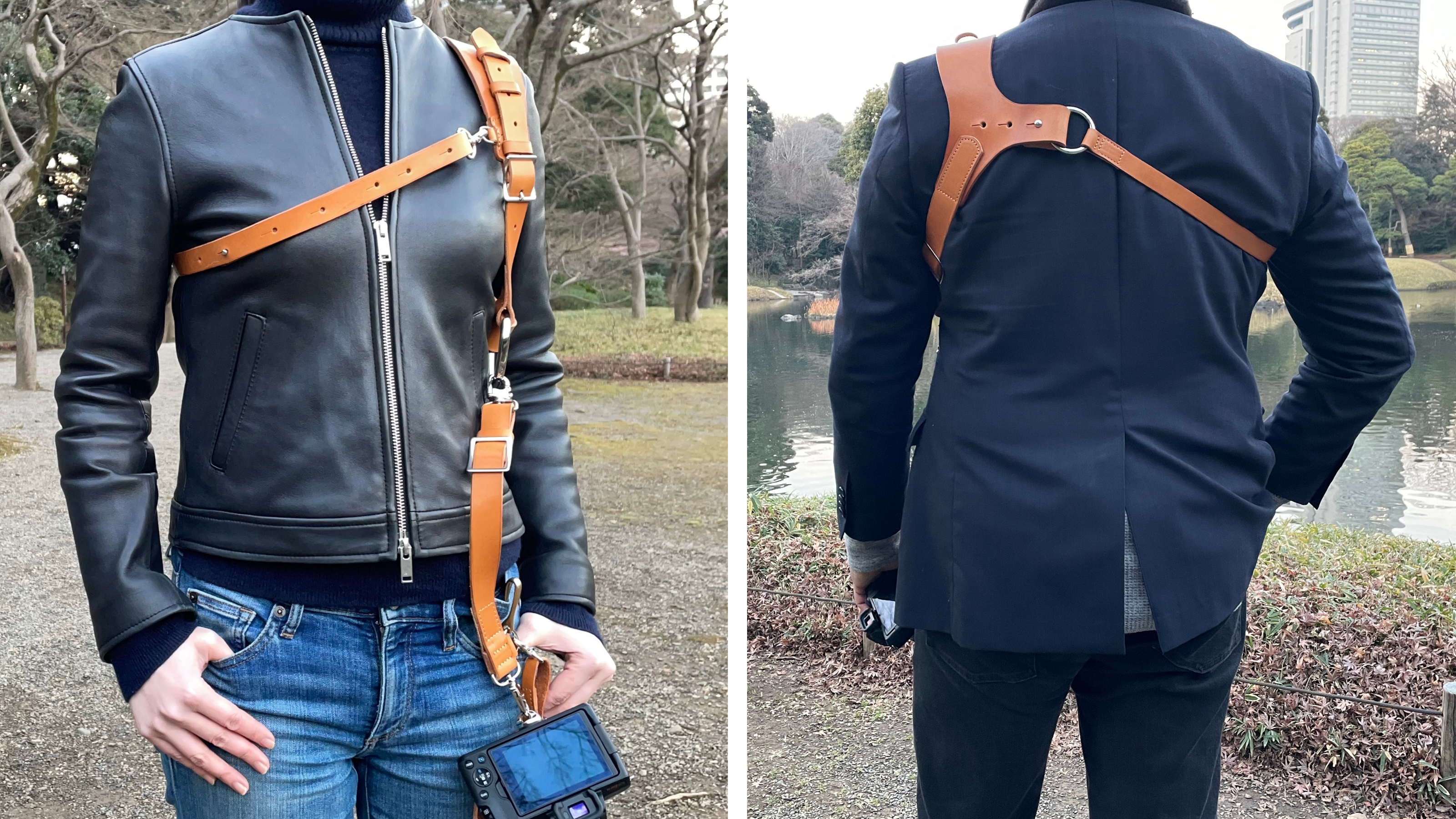 Leather Dual Camera Harness made in Japan