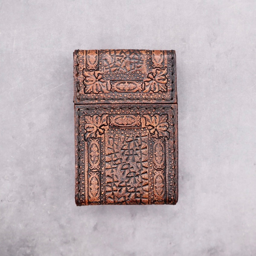 １点物のレザーシガレットケース（Brickwork）<マグネット式>