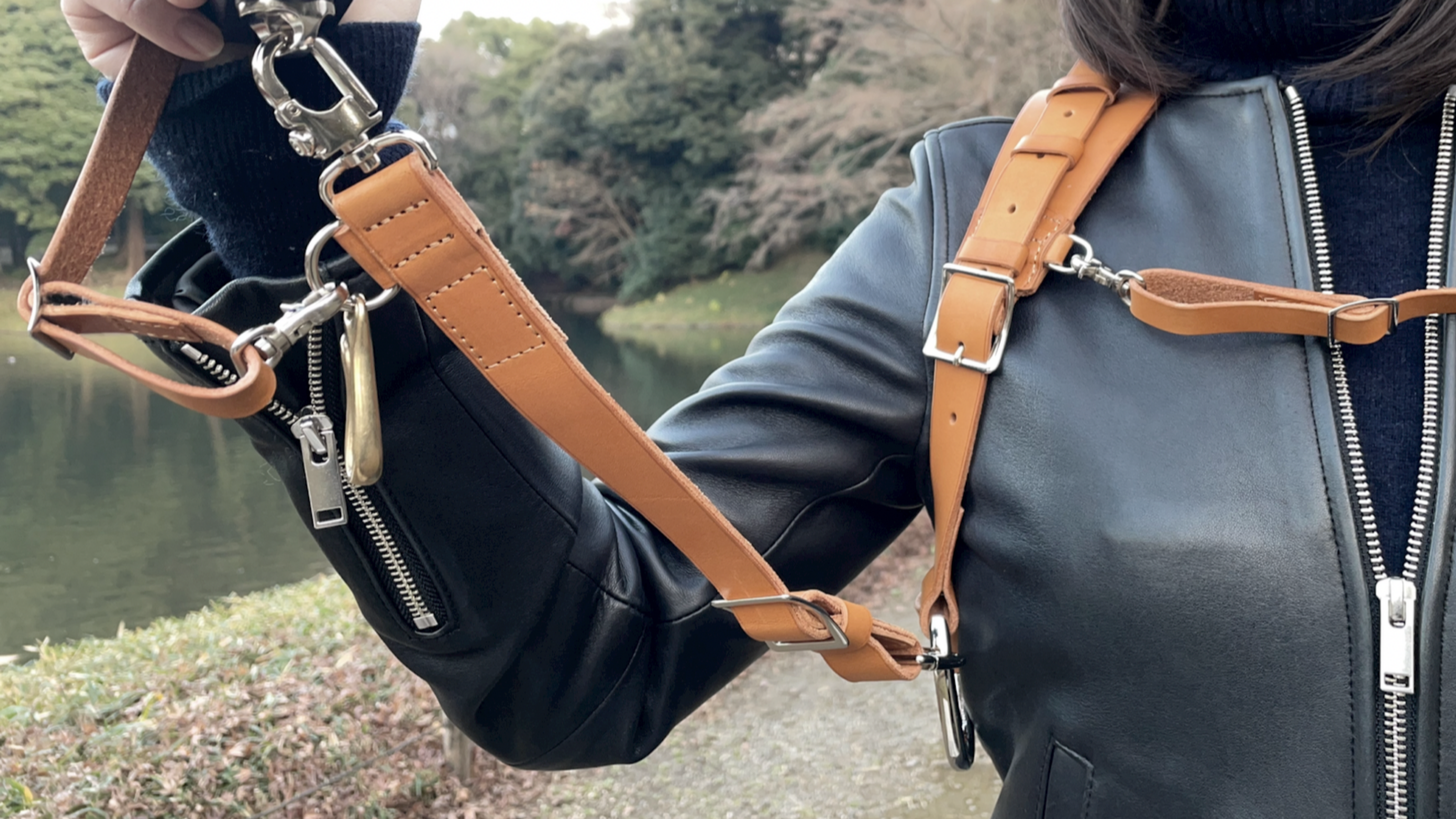Leather Dual Camera Harness made in Japan
